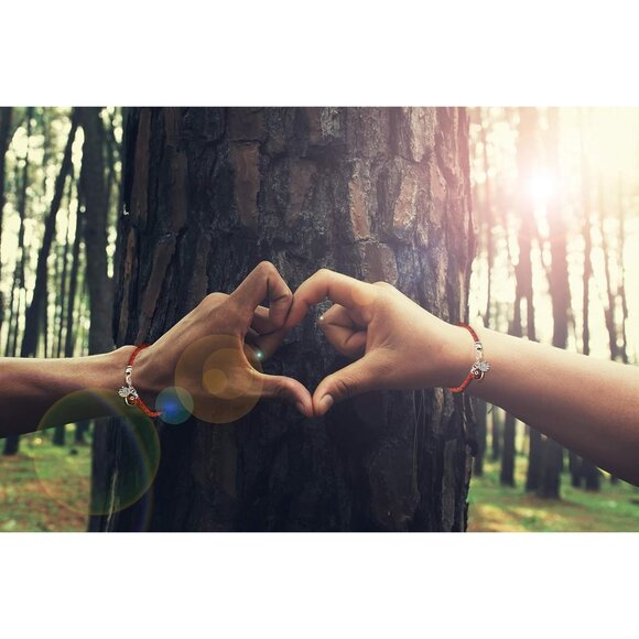 Unisex 7" Red Leather Hamsa Evil Eye Bracelet with Sterling Silver Charm - Picture 6 of 6